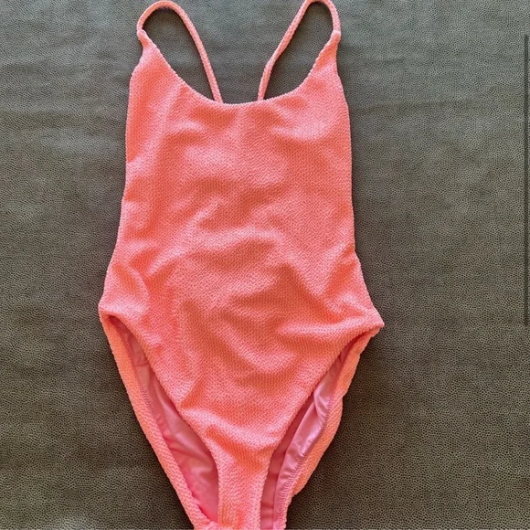 Positano One Piece in Neon melon scrunch - Picture 3 of 7